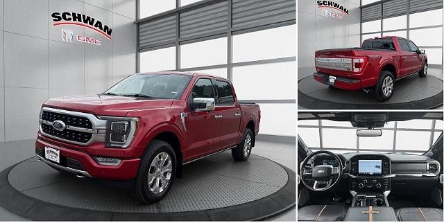 2021 Ford F-150 Platinum SuperCrew 5.5' Box in Red — front three-quarter view