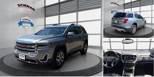 2023 GMC Acadia SLT in Sterling Metallic — front three-quarter view