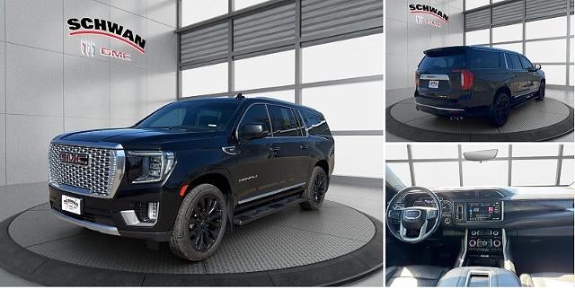 2021 GMC Yukon XL Denali in Onyx Black — front three-quarter view