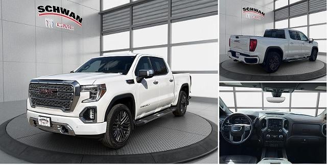 2019 GMC Sierra 1500 Denali in White Frost Tricoat — front three-quarter view