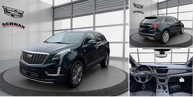 2026 Cadillac XT5 Premium Luxury in Emerald Lake Metallic — front three-quarter view