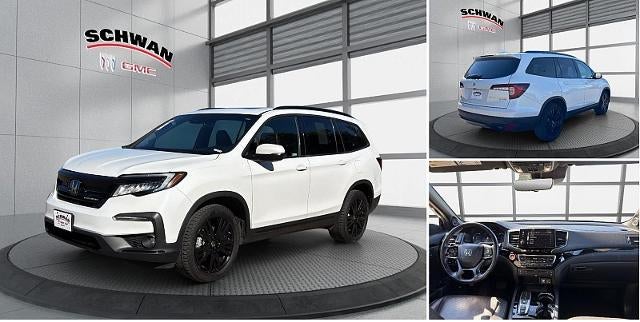 2021 Honda Pilot Black Edition in White — front three-quarter view
