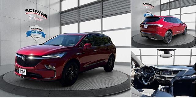 2024 Buick Enclave Essence in Cherry Red Tintcoat — front three-quarter view